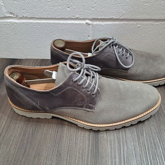 Steve Madden Casual Dress Shoes Dark Gray Leather Lace Up Derby's Men's Size 13D - Picture 1 of 7